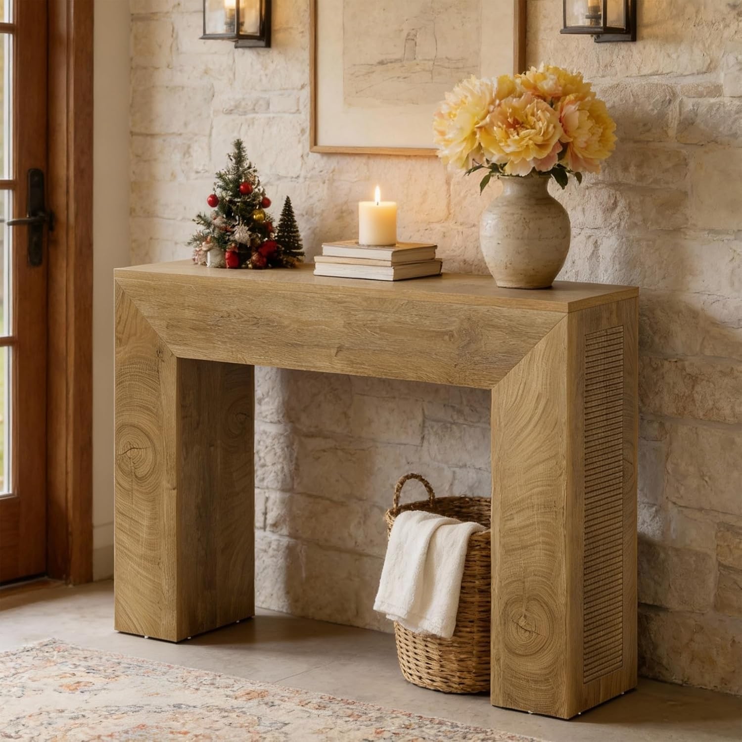 43.3" Entryway Console Table Farmhouse Wooden Sofa Table for