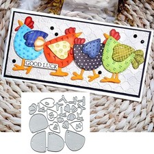 Heart Animal Love Chicken Metal Die Cuts,Mother's Day silver