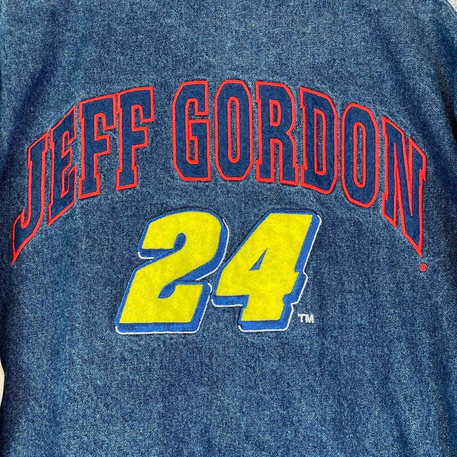 Vintage NASCAR Jeff Gordon Denim Team Jacket Men's Large 90's Chase Authentics image 7