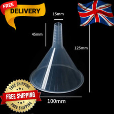 Clear Plastic Funnel Kitchen Garage Car Oil Water fuel Spout Liquid UK