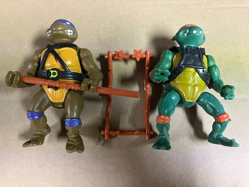 Vintage TMNT Teenage Mutant Ninja Turtles Playmates Toys Figure Lot of 2