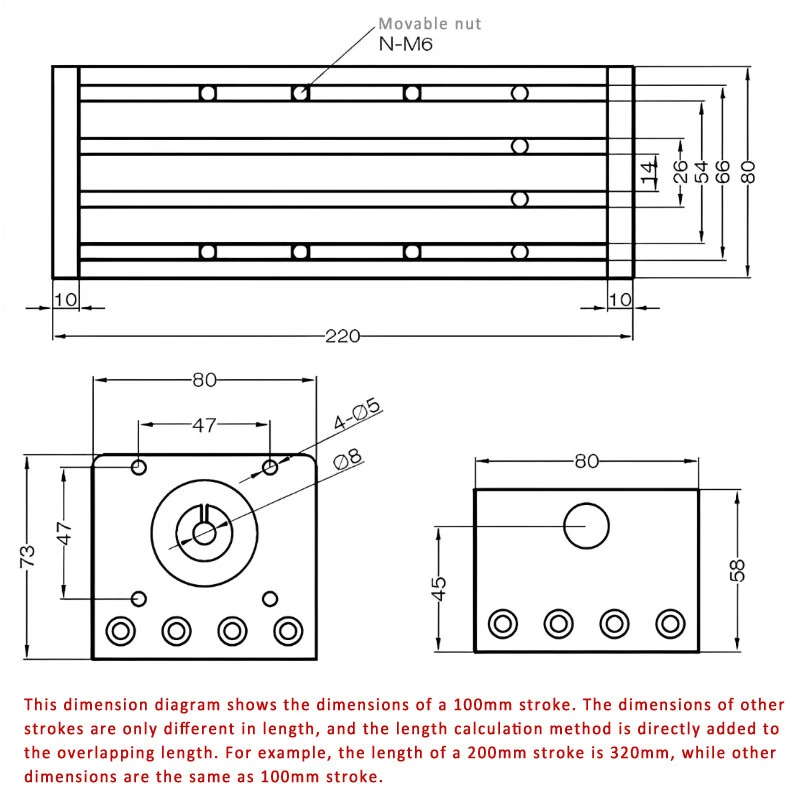 Linear Rail Motion Slide Table 24V 1610 100-800mm Ball Screw W/57 Stepper Motor - Image 3 of 4