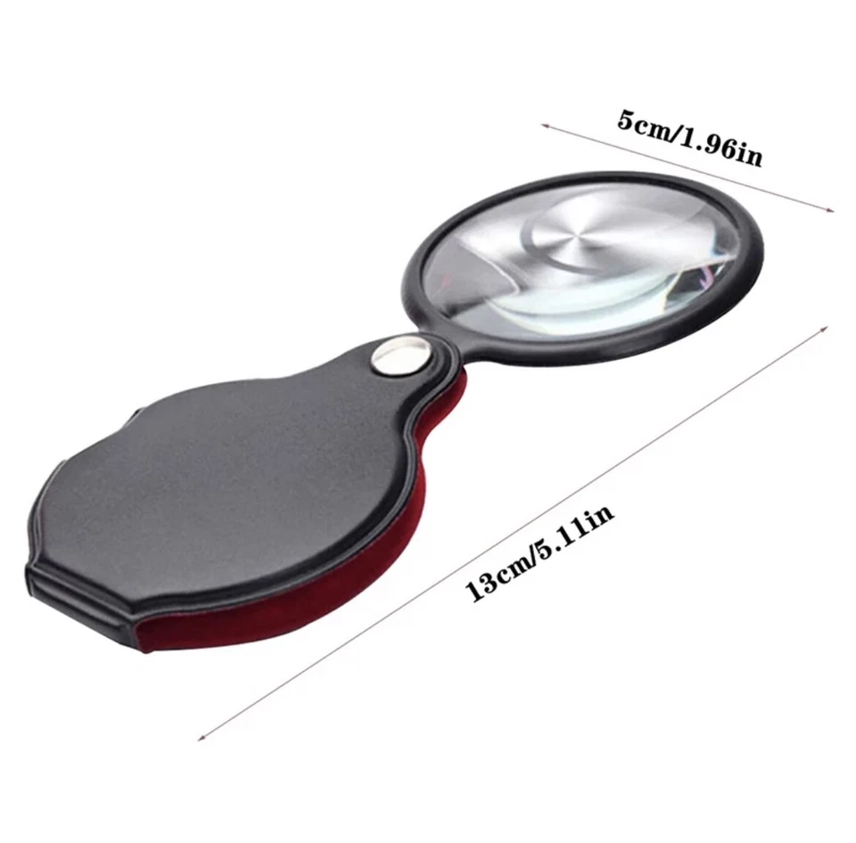 8x lente di ingrandimento ottica pieghevole in vetro tasca piccole dimensioni lente di ingrandimento ottico lente di ingrandimento - Immagine 2 di 3