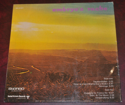その他 LP Embryo Embryos Rache UAS29239I 	UNITED ARTISTS /00400 Embryo - Embryo's Rache, United Artists UAS 29 239 Original 1971