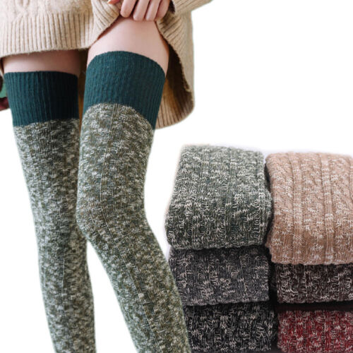 Bas à genoux pour femmes chaussettes longues tricots bas leggings bas coloré - Photo 1/17