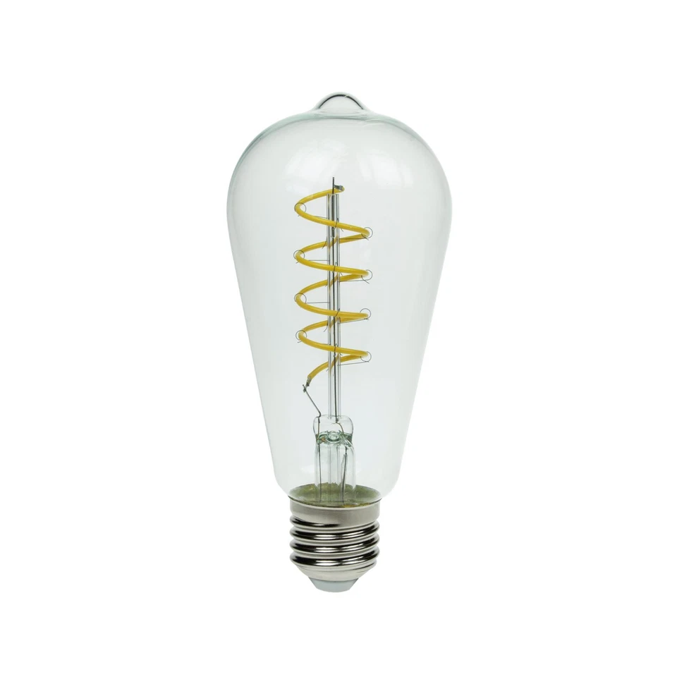 Prolite 4W LED ST64 Spiral Funky Filament Lamp ES, Yellow - Image 2 of 4