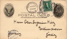 New York New York Sta. H 1907 H in duplex  1867-1909  1c Franklin 1902 Definitiv