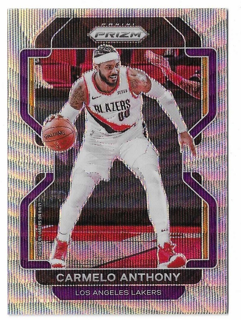 2021-22 Panini Prizm Carmelo Anthony Silver Wave Prizm #11 Los Angeles Lakers