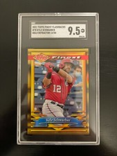 2021 TOPPS FINEST FLASHBACK KYLE SCHWARBER GOLD REFRACTOR /50 SGC 9.5 RED SOX