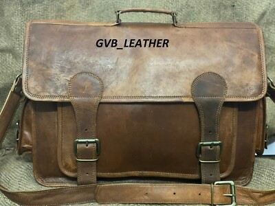 Herren Real Leather Vintage Laptop Mit Love Messenger Aktentasche Umhängetasche