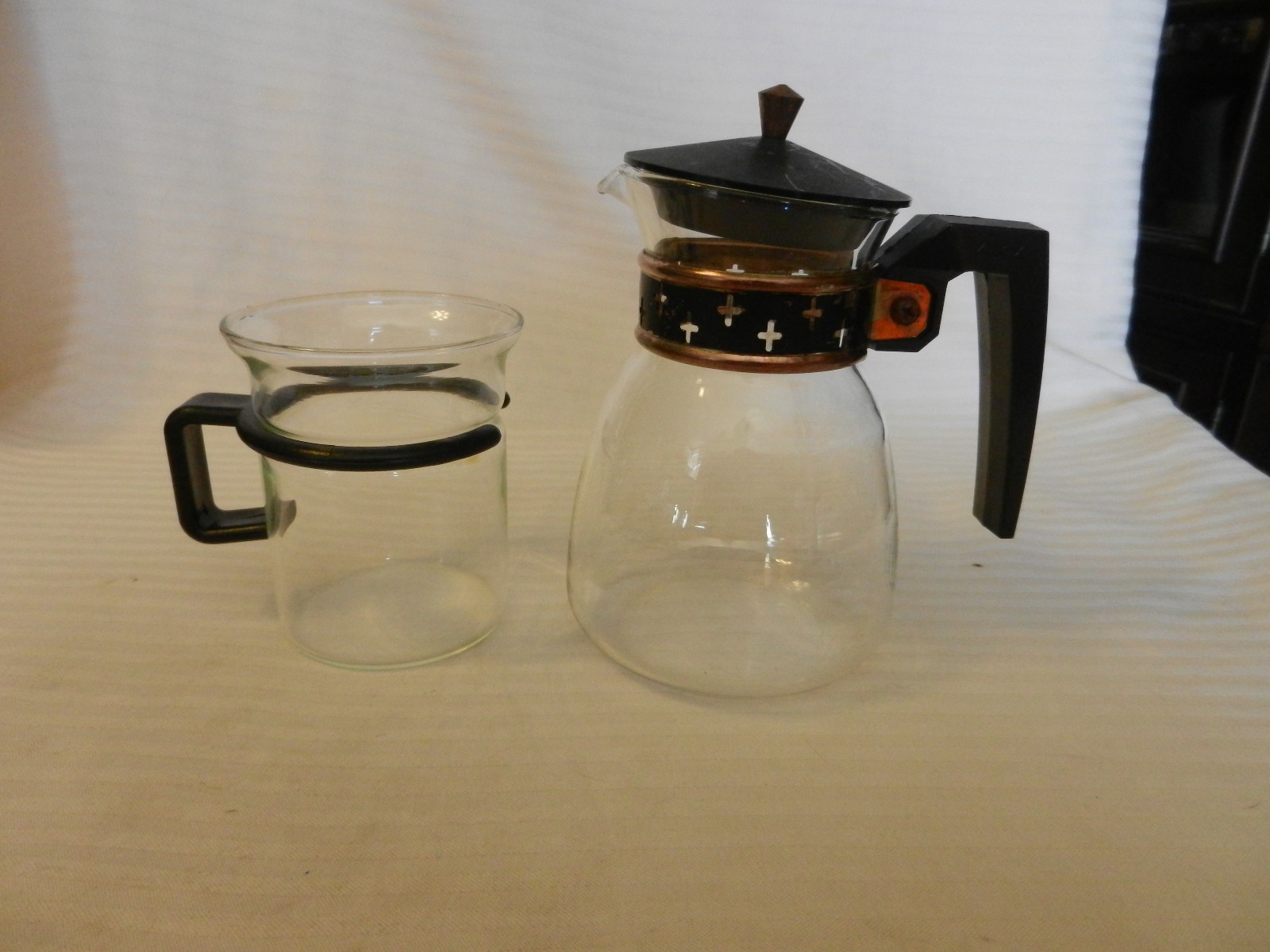 Pyrex Glass Coffee Cup and Glass One Cup Coffee Pot by Silex #LCR-2