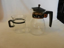 Pyrex Glass Coffee Cup and Glass One Cup Coffee Pot by Silex #LCR-2