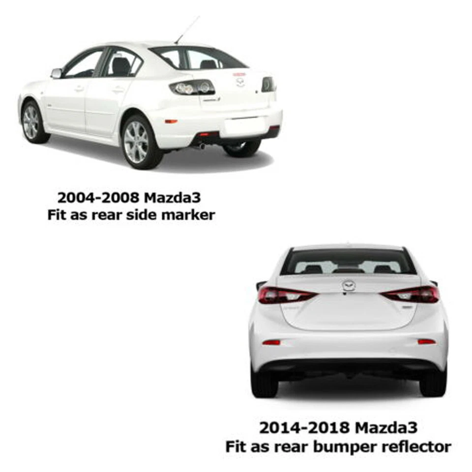 2 luces de señal de freno trasero reflector parachoques trasero LED ahumado para Mazda 3 5 6 Foto 2 de 4