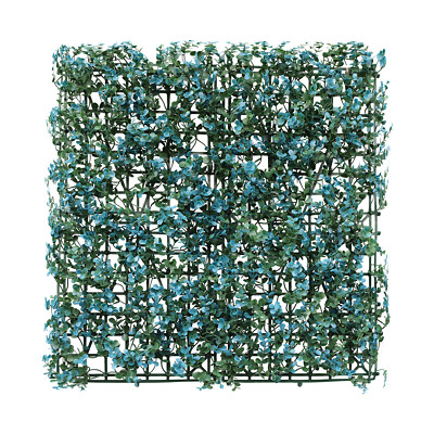 20'' Artificial Blue Buxu Leave Mat Wall Hedge Decor Privacy Fence Panel Grass