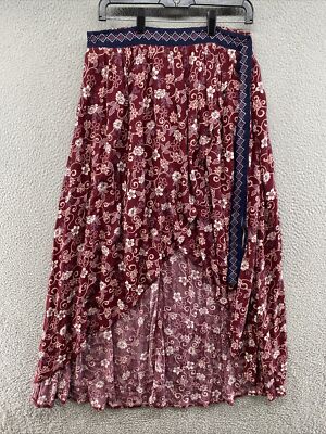 Hem & Thread Rayon Lined Floral Skirt in Women s Size Large