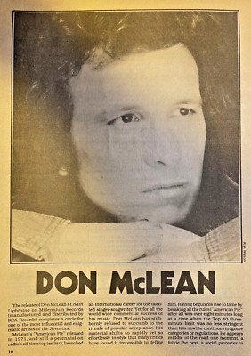 1981 Don McLean Singer Songwriter