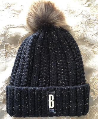 Lady Winter Hat G -Stone Collection Winter Pom Pom Bobble Black