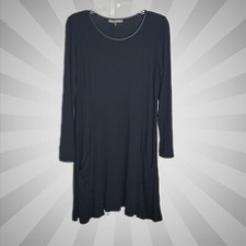 Kate & Mallory Loose Dress ~ Sz S ~ Black ~ Pockets ~ Long Sleeve ~ Knee Length