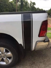 2PCS Pickup Rear Bed Car Sticker For DODGE RAM 1500 2500 Trunk Decal Side Stripe