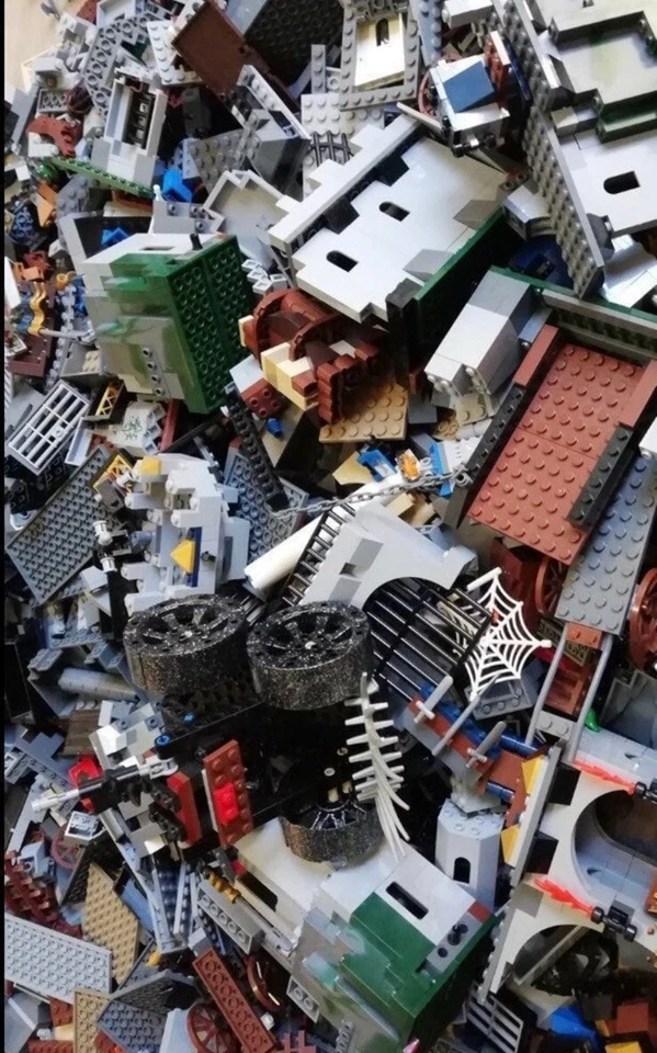 Lote de 100 piezas de castillo Lego a granel: ladrillos, pendientes, castillo pared de roca eructo sin usar, en caja Foto 2 de 4