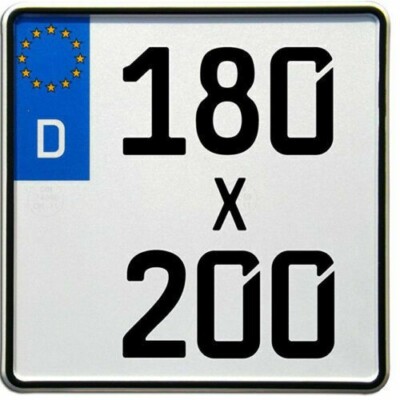1 Motorrad Kennzeichen | 180 x 200 mm | Motorradkennzeichen | Sofortiger Versand
