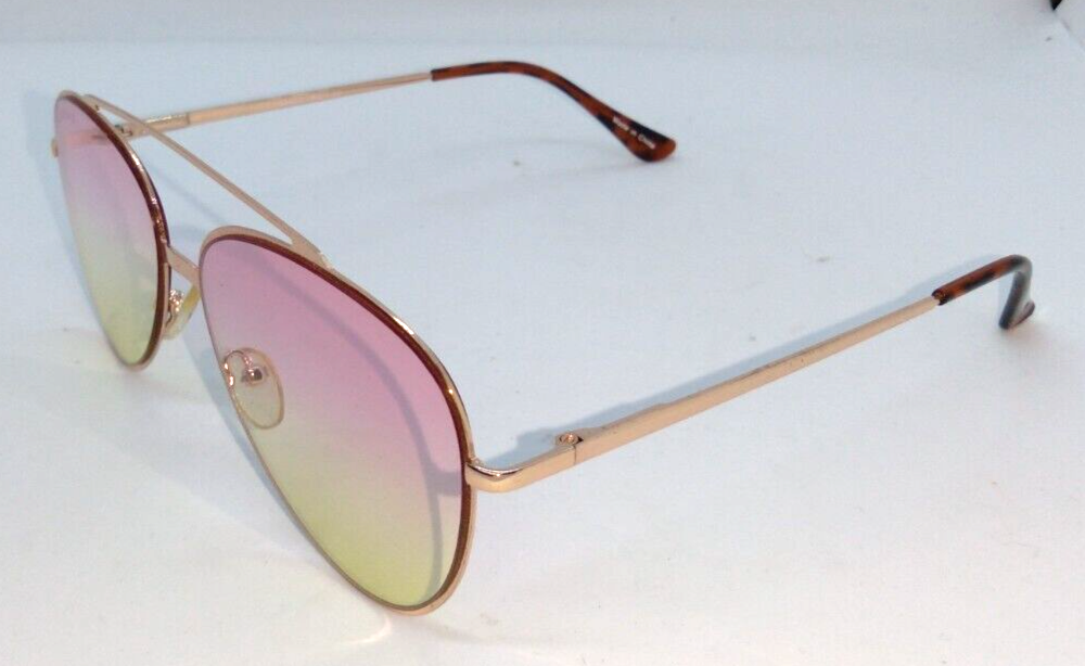 ELLEN TRACY ET758 AVIATOR GOLD SUNGLASSES ROSE GRADIENT LENS  display picture 3