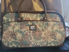 Vintage American Tourister Floral Canvas Duffle Bag 18"L X 11"W