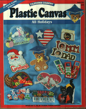 NEW ALL HOLIDAYS EASTER CHRISTMAS HALLOWEEN PLASTIC CANVAS PATTERN BOOK HTF