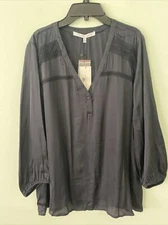 Collective Concepts V Neck XL Blouse Black or dark Navy Blue New with Tags
