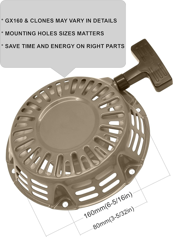 Kit Avviamento A Strappo GX160 Completo (Coppa E Rinculo) Per Honda GX200 GX160, HIA 1 Pezzo - Foto 4