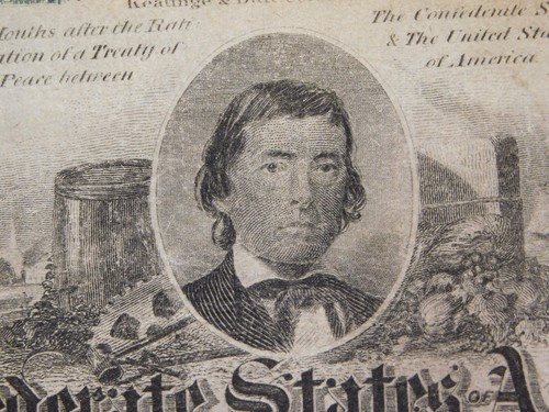 1861 Confederate $20 note T-21 cut-out cancel - Picture 8 of 17