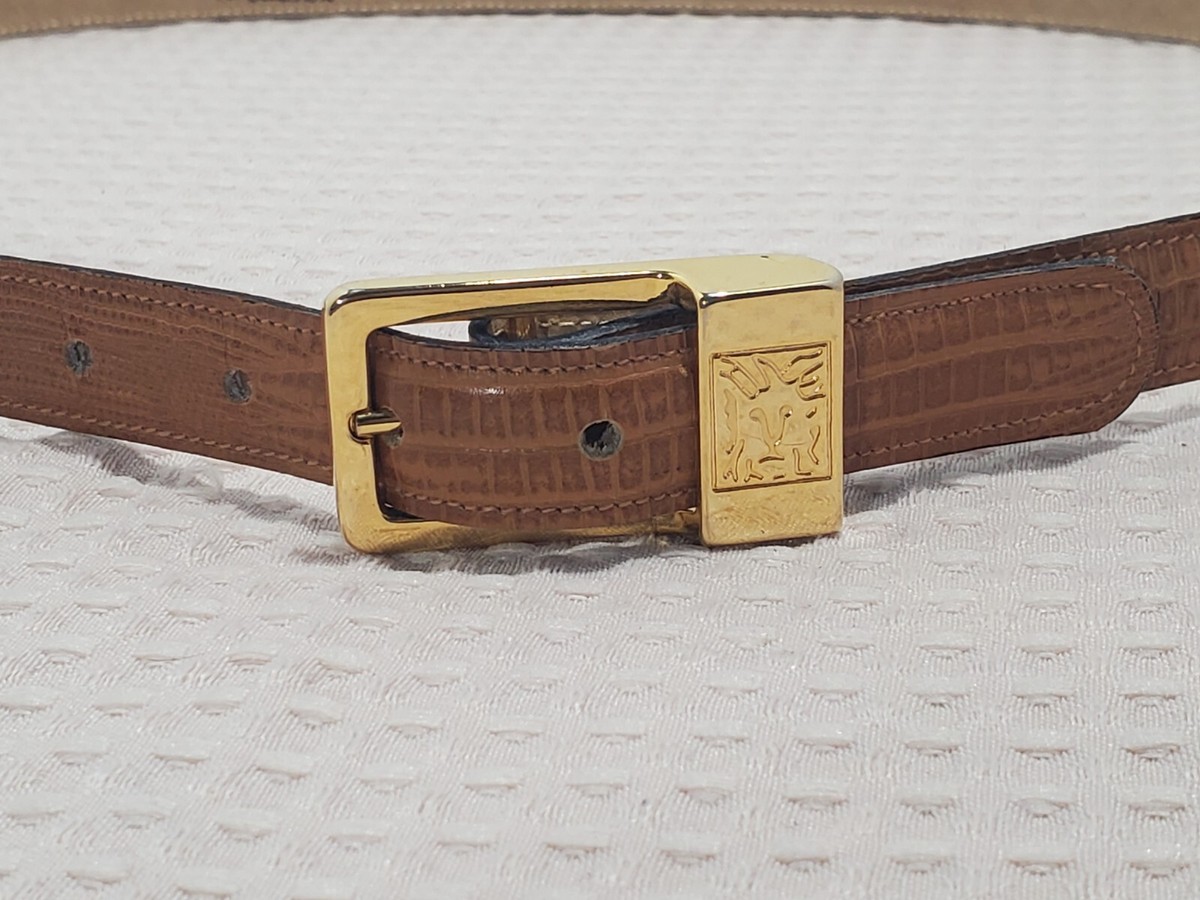 ANNE KLEIN For Calderon Brown Genuine Alligator Leather Belt VGUC 36”L ~ 2”W Calderon Belt - Etsy main image 3