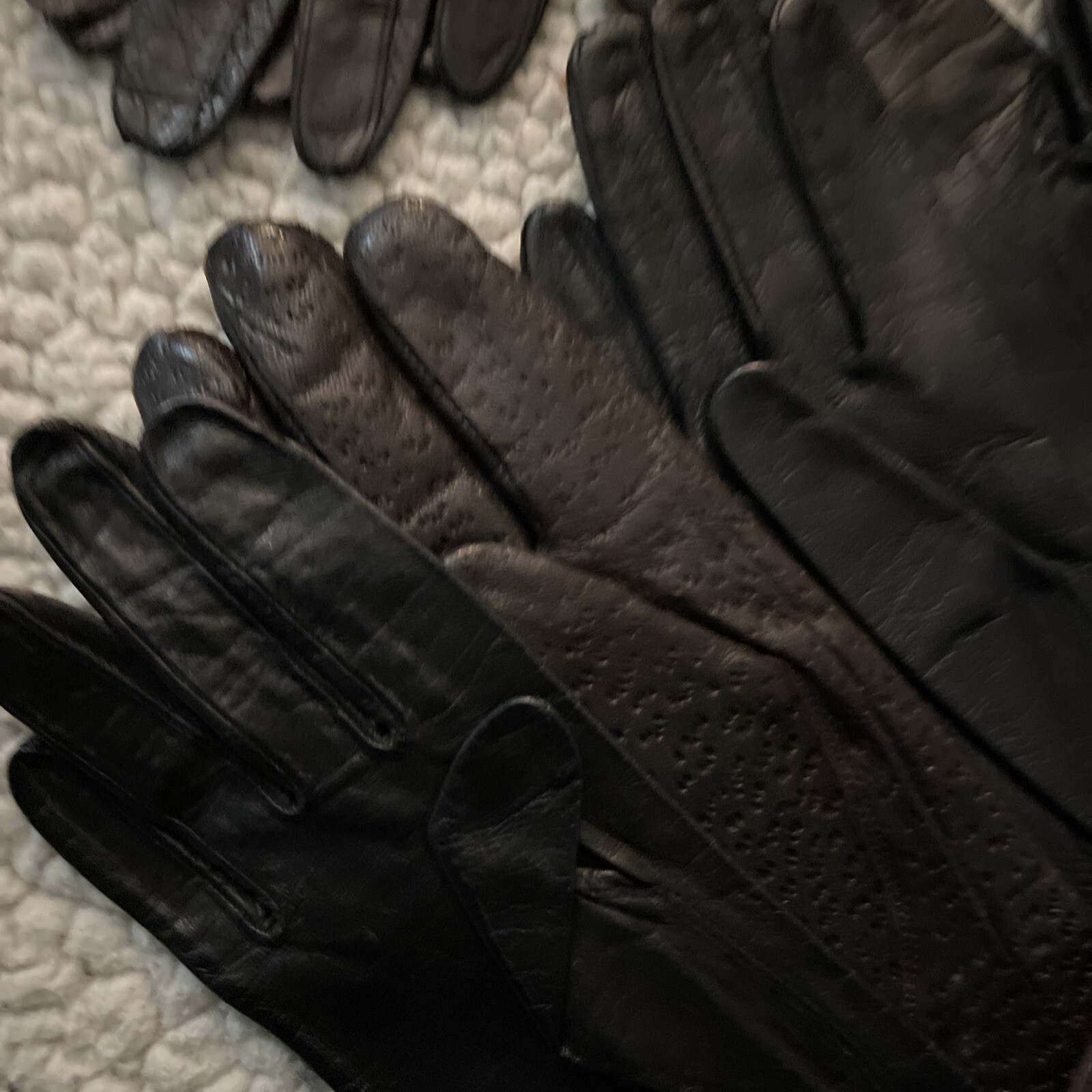 Black lamb leather lot gloves 4 rights one left singles 5 pairs black Vtg