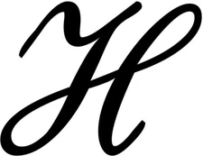 Script Letter H Initial Vinyl Sticker Decal Monogram Elegant Font PickSize Color