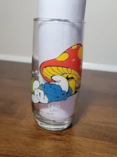 Lazy SMURF Drinking Glass 1982 Wallace Berrie and Co