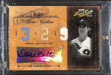 2004 Playoff Prime Cuts II Steve Carlton Timeline Material Trio Auto /9 SE2606