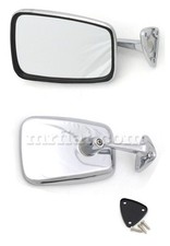 Fiat 850 124 Spider Chrome Side View Mirror Trapezoid New Fiat 850 124 Spider Chrome Side View Mirror Trapezoid New