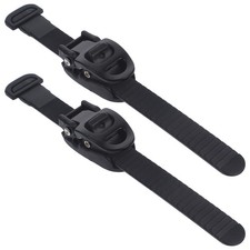 2 Sets Reusable Black PVC Roller Skate Buckle Straps for Skating Shoes