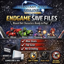 Phantasy Star Online Ep 1 2 Plus PSO GameCube Save Files 4 Maxed Lvl 200 Hunters