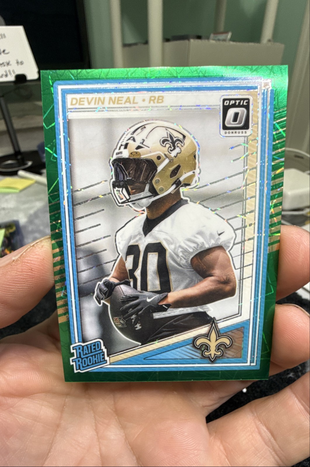 2025 Panini Donruss Optic - Rated Rookie Devin Neal #282 Green Velocity Prizm...