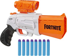 Fortnite SR Blaster - 4-Dart Hammer Action - Includes Removable Scope and 8 Offi