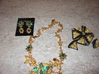 Vtg Costume Jewelry Sets EARRINGS & NECKLACE SET & EARRINGS & BROOCH PIN SET — photo 9