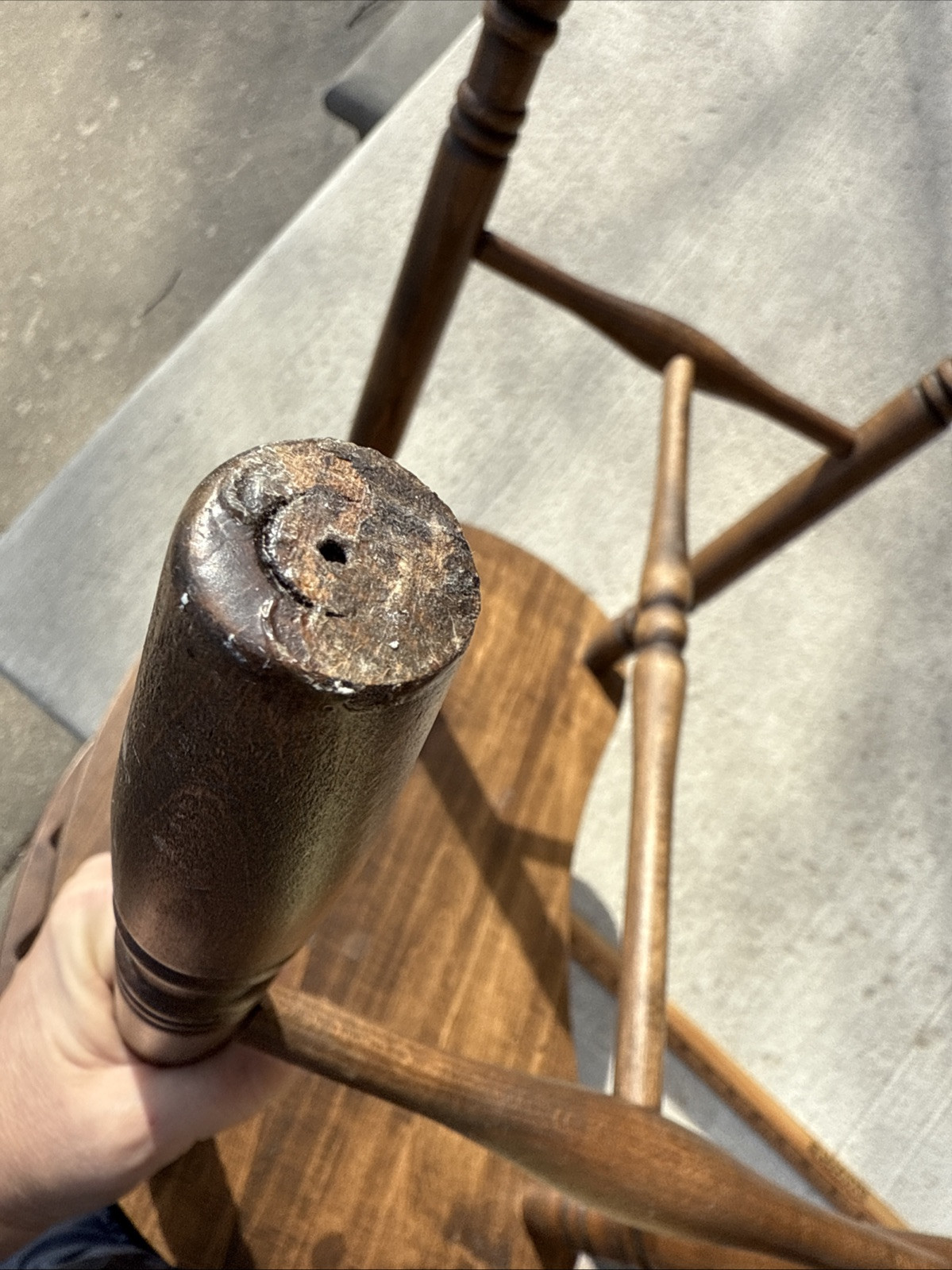 Mid Century Kidney Bean Walnut Spindle Back Vanity Chair Stool Bench Seat