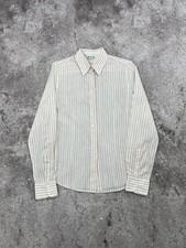 Loro Piana Striped Shirt Button Up Long Sleeve Cotton Linen Women's size 42