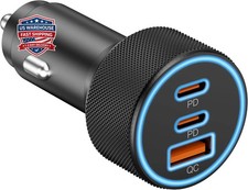 Car Charger USB C, 3 Port 67W Dual USB-C & USB-A Car Phone Charger Adapter