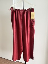 NWT Fabindia SILK BLEND PALAZZO IJAR Dress PANTS WIDE LEG Burgundy Wine 🍷 XXL