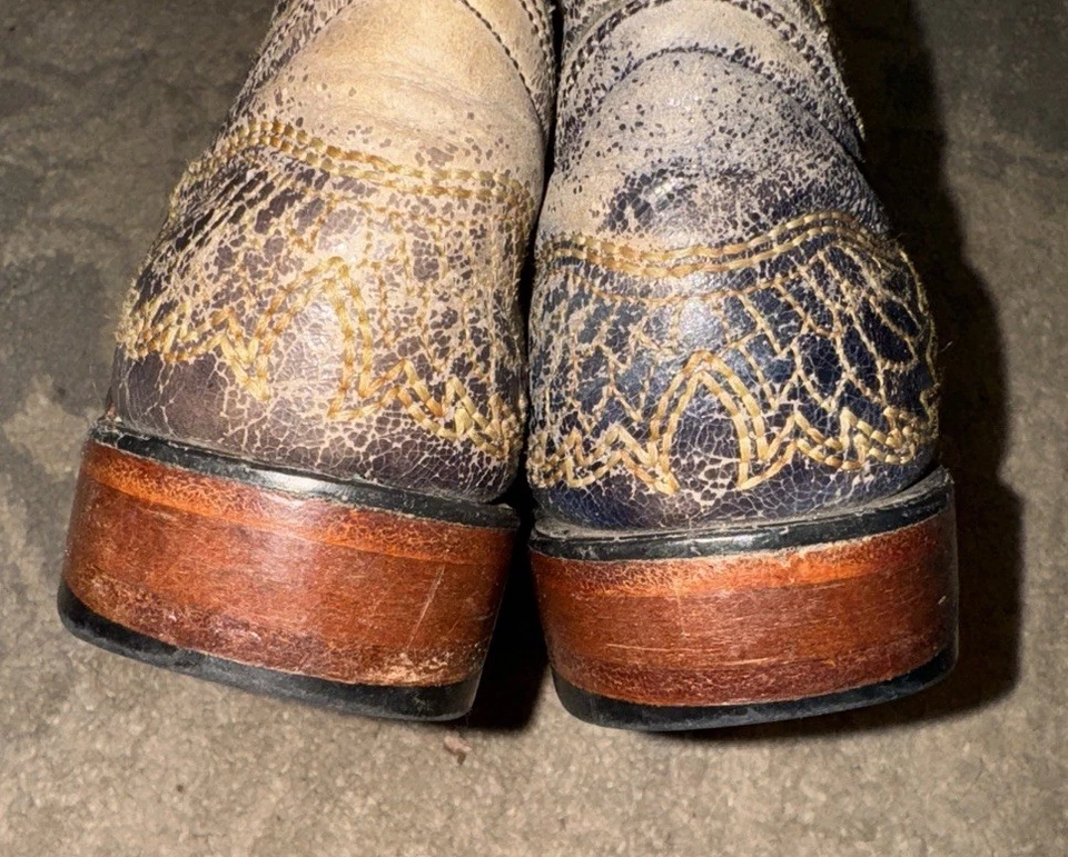 Botas vaqueras vaqueras Corral para niños pequeños jóvenes talla 9,5 M beige cuero marrón Foto 3 de 4