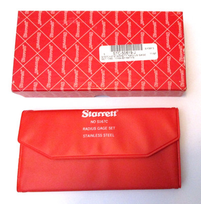 NEW STARRETT S167C STAINLESS STEEL RADIUS GAGE SET ~ MACHINIST TOOL NEW in BOX ~