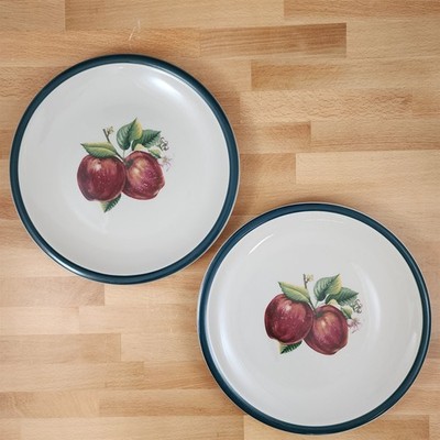 China Pearl Casuals Apples 2 Dinner Plate Set Dinnerware Tableware 10 1/2''