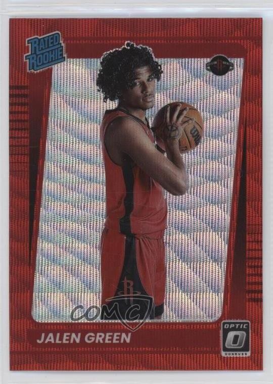 2021-22 Panini Donruss Optic Rated Red Wave Prizm Jalen Green #159 Rookie RC 2w0